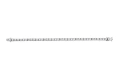 White gold diamond tennis bracelet on a white background