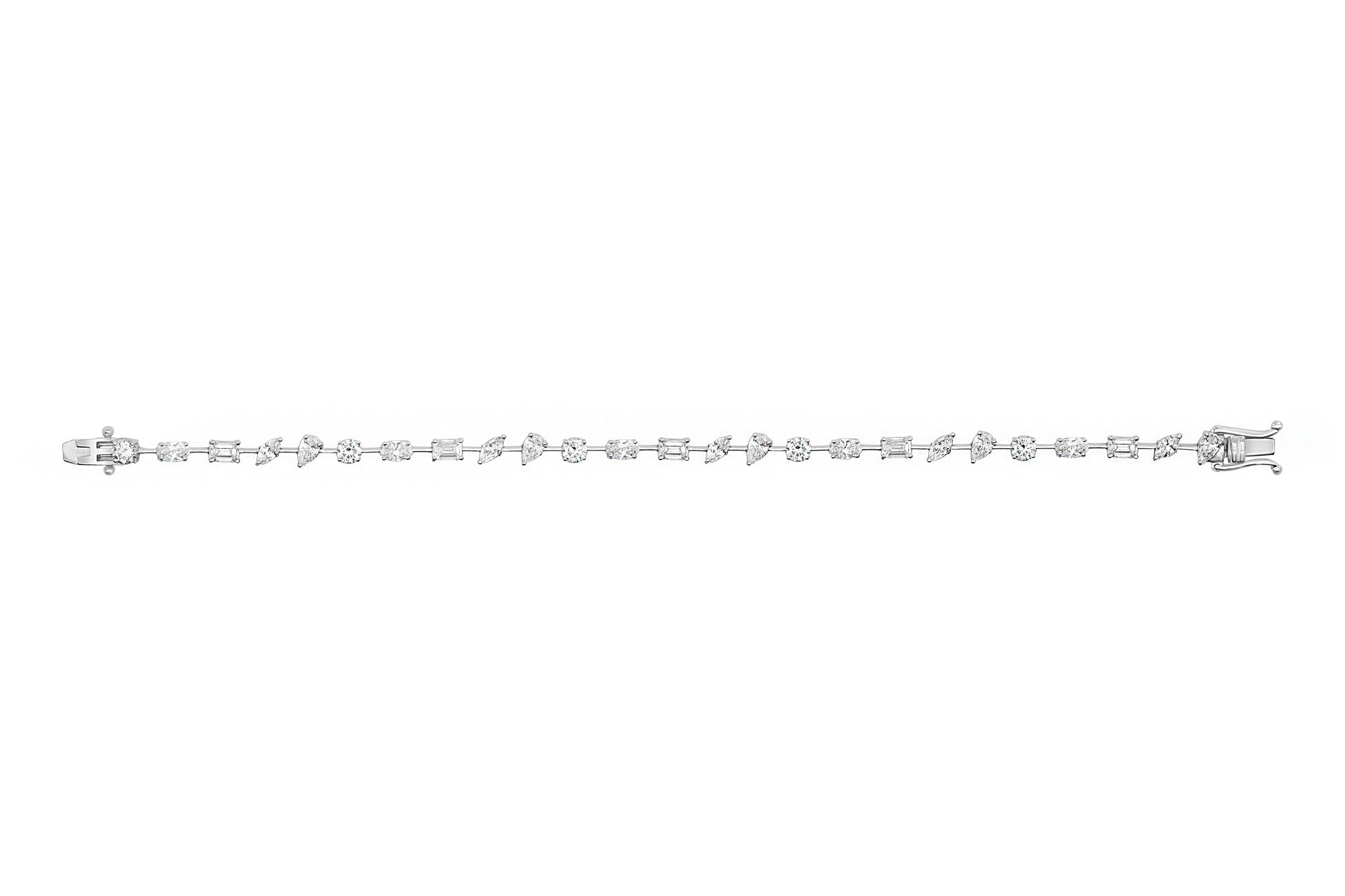 White gold multi shape diamond bracelet 