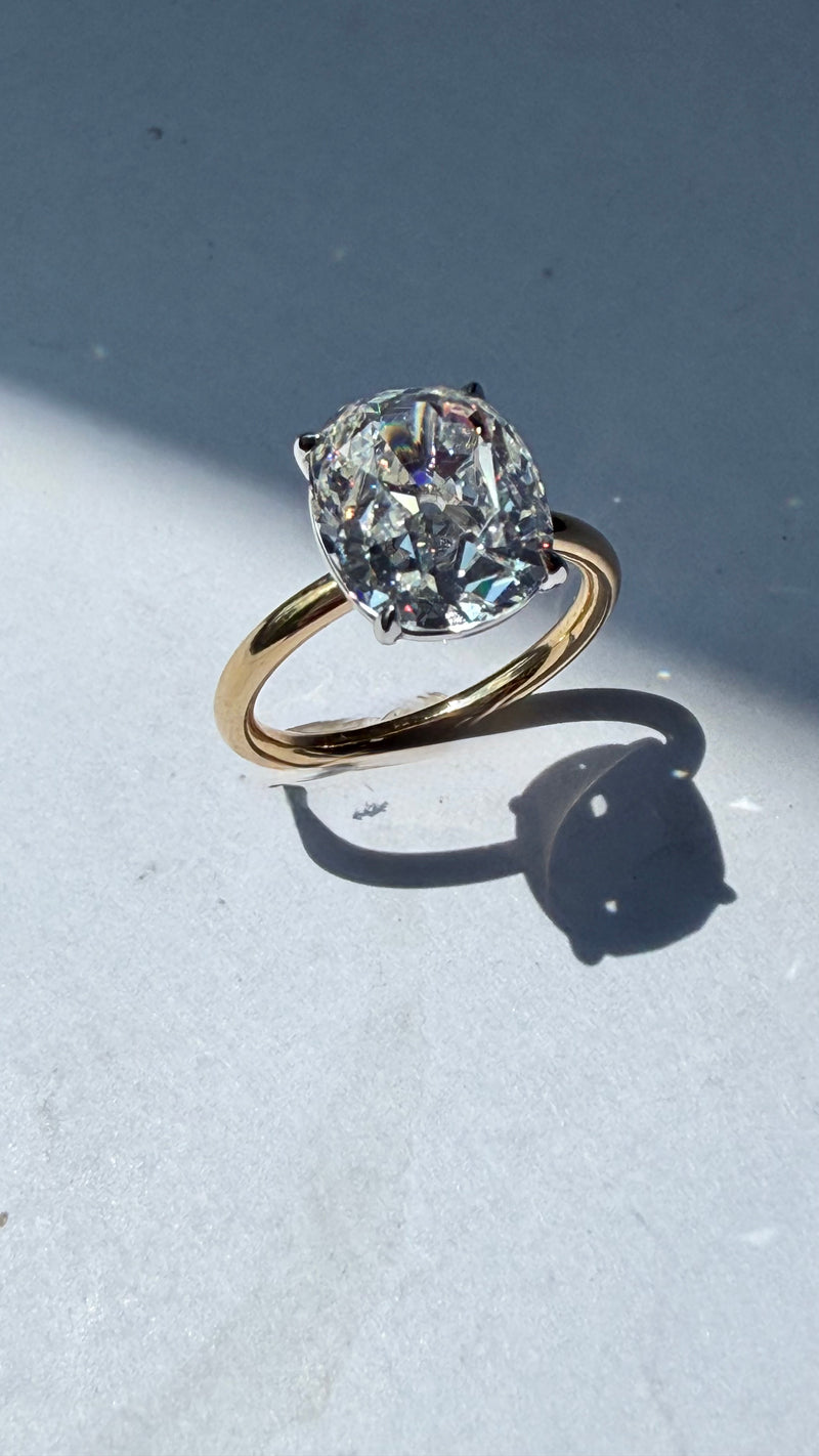 5CT ANTIQUE OLD MINE CUT DIAMOND RING