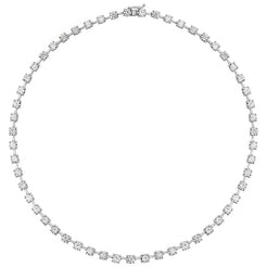 Diamond tennis necklace with space bar on a white background