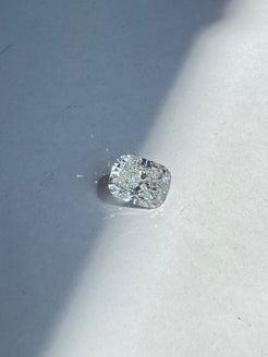 zoom in of a 5ct natural cushion diamond