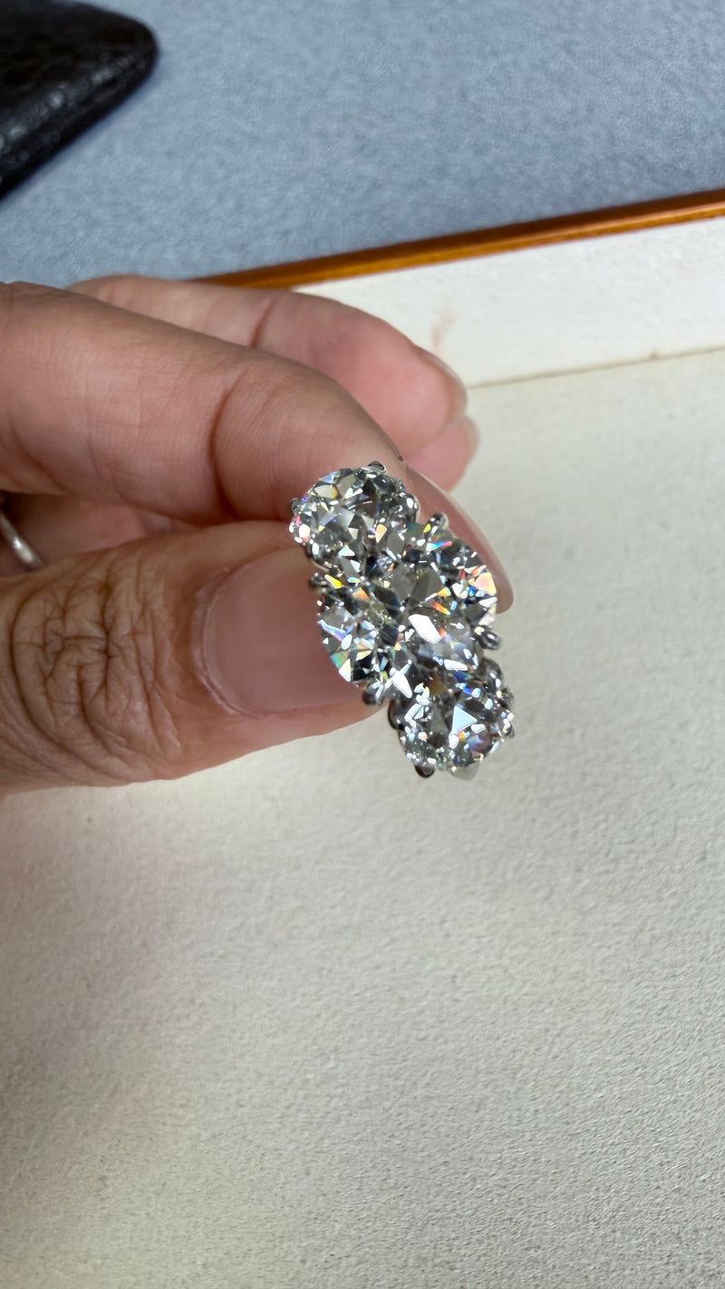 OLD EURO THREE STONE RING