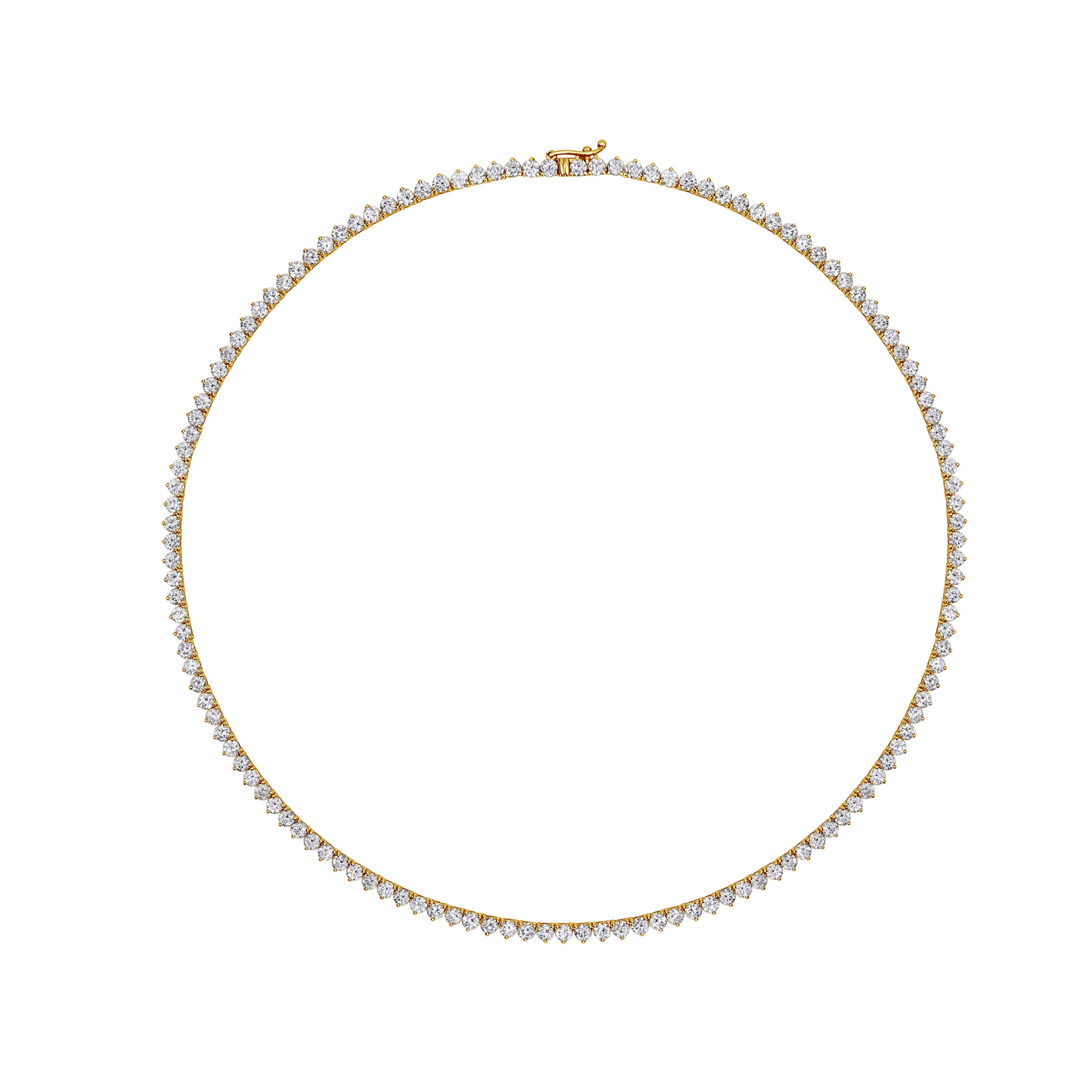 3-PRONG TENNIS NECKLACE