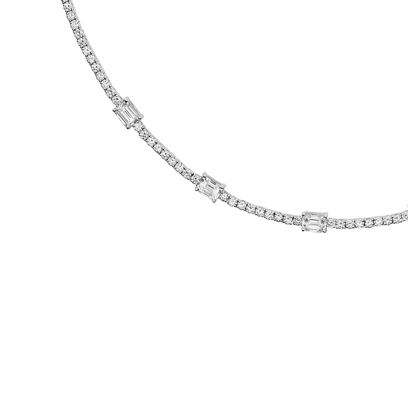 EMERALD DIAMOND TENNIS NECKLACE