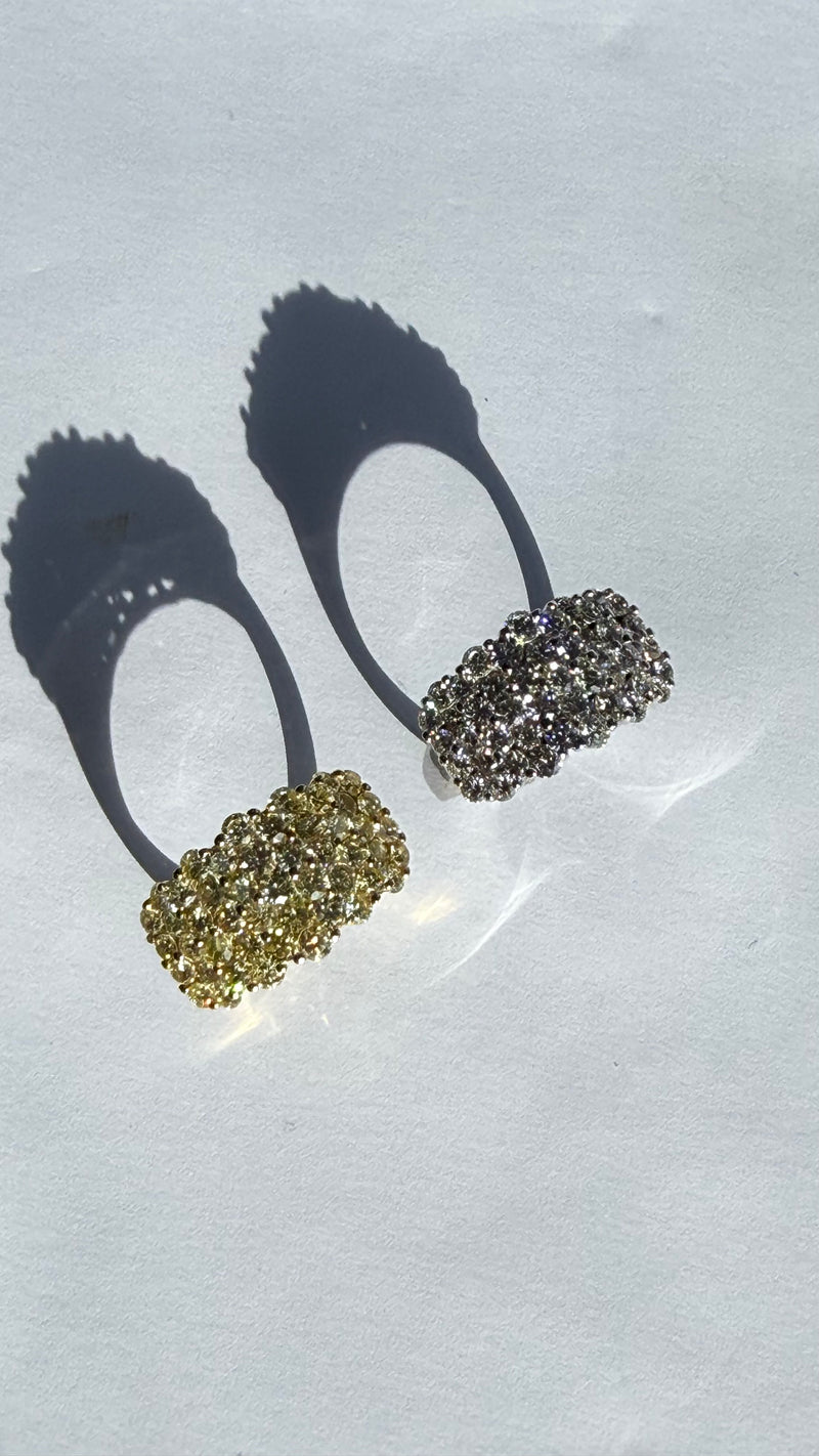 YELLOW AND WHITE DIAMOND COCKTAIL RINGS